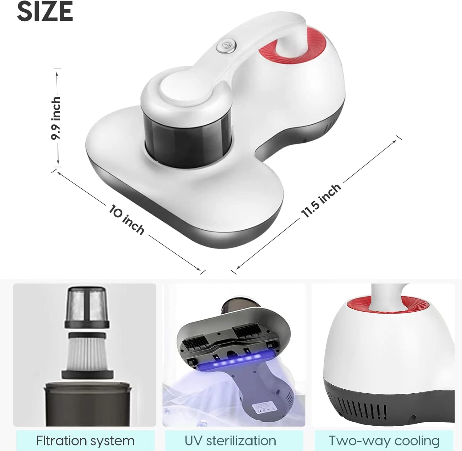 Mattress Cleaner,Portable Bed Vacuum Cleaner,Corded Handheld Vacuums, Effectively Clean Up Bed,Carpets,Pillows, Sofas