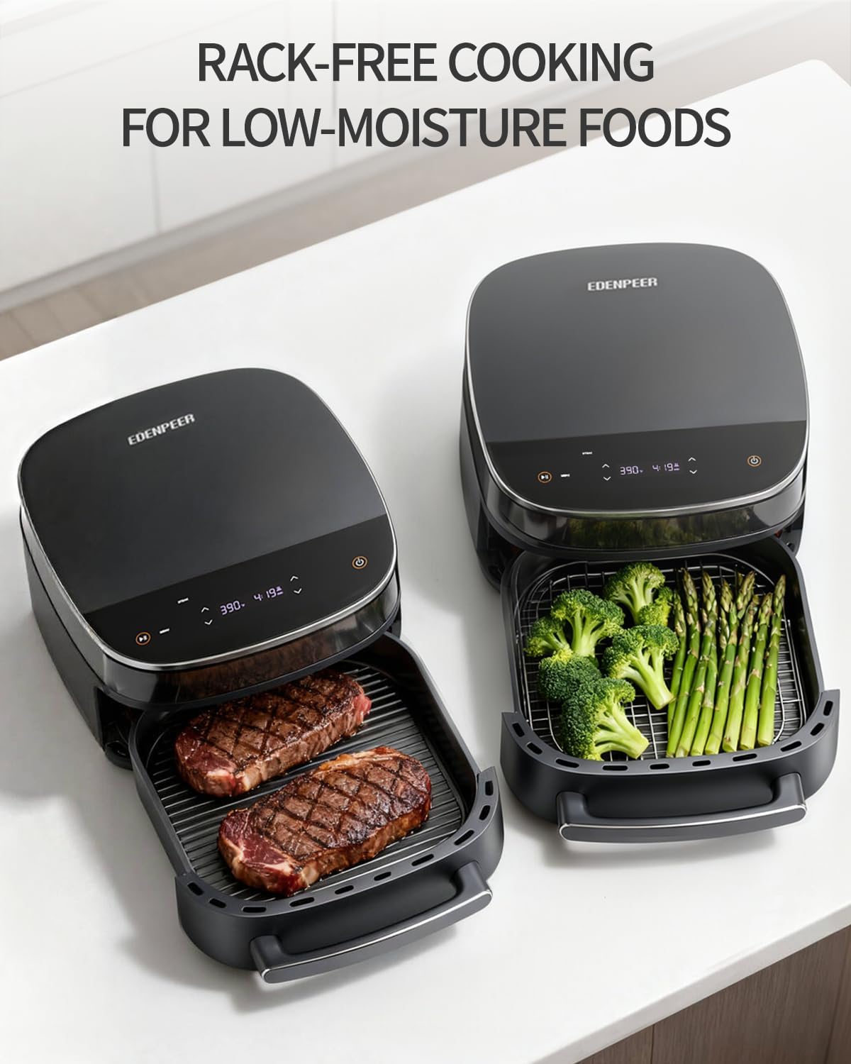 Extra Large Air Fryer,11-IN-1 6 QT 450F Air Fryer with Superior Airflow, Dual Heat Source Technology, Smart Digital Wide Fryer with Basket, Fits a 12