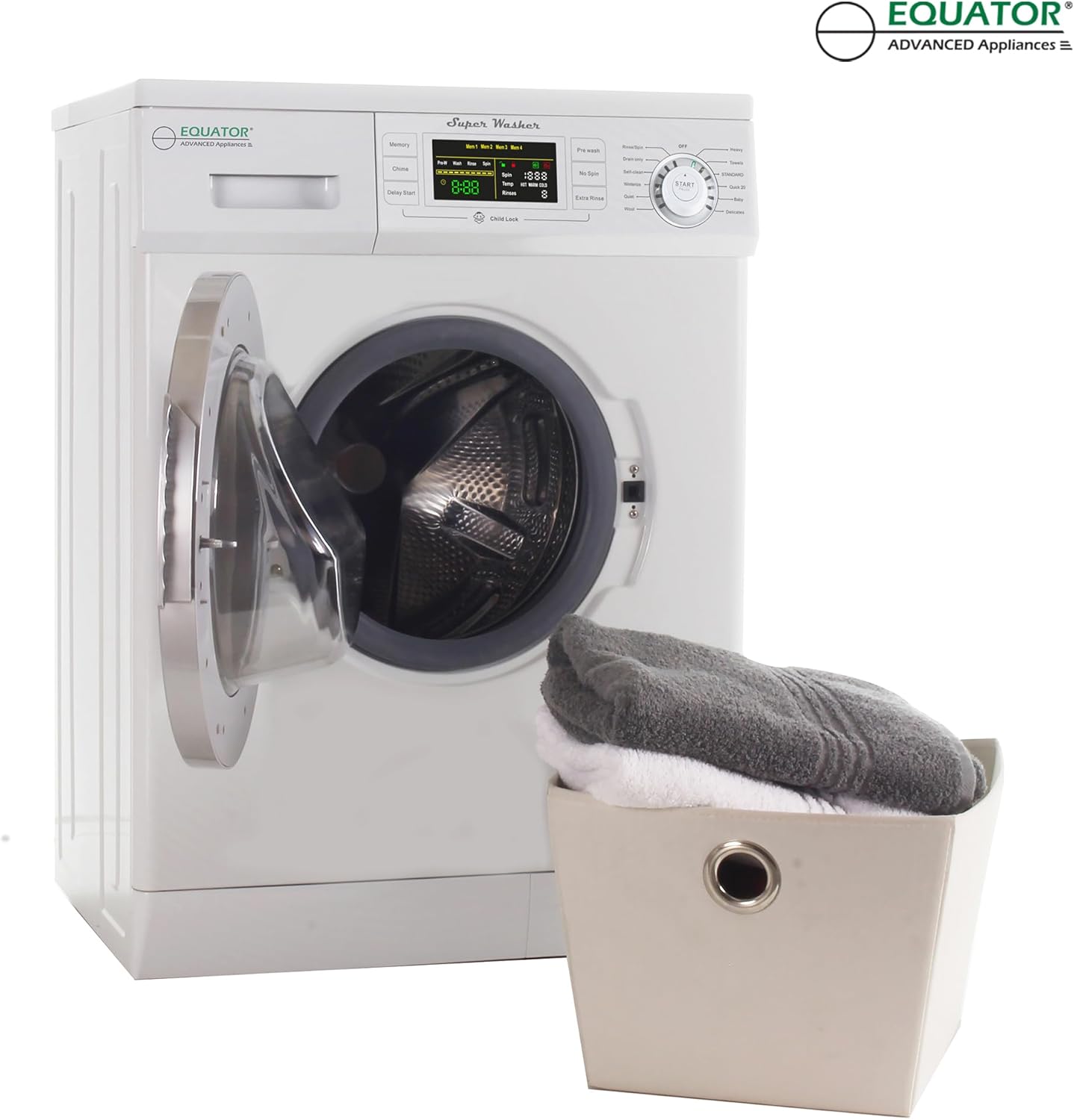 Equator Ultra Compact Short Vented SENSOR Dryer 2.6cf/10lb LED Ops 110V/1400W in White