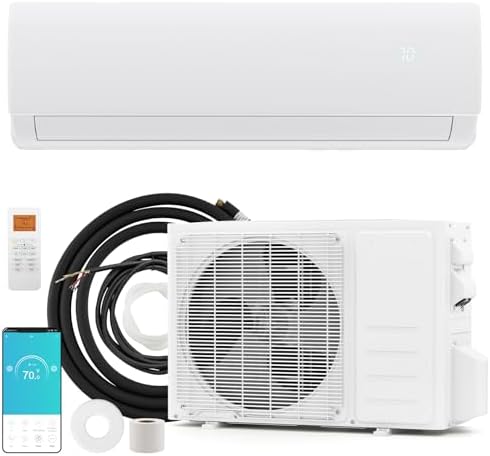 ARLIME 23000 BTU Mini Split AC, Wifi Enabled Air Conditioner with Inverter & Heat Pump, Works with Alexa, Energy-saving Quiet Ductless Wall AC Unit with Installation Kit, 17 SEER2 (23000BTU 208~230V)