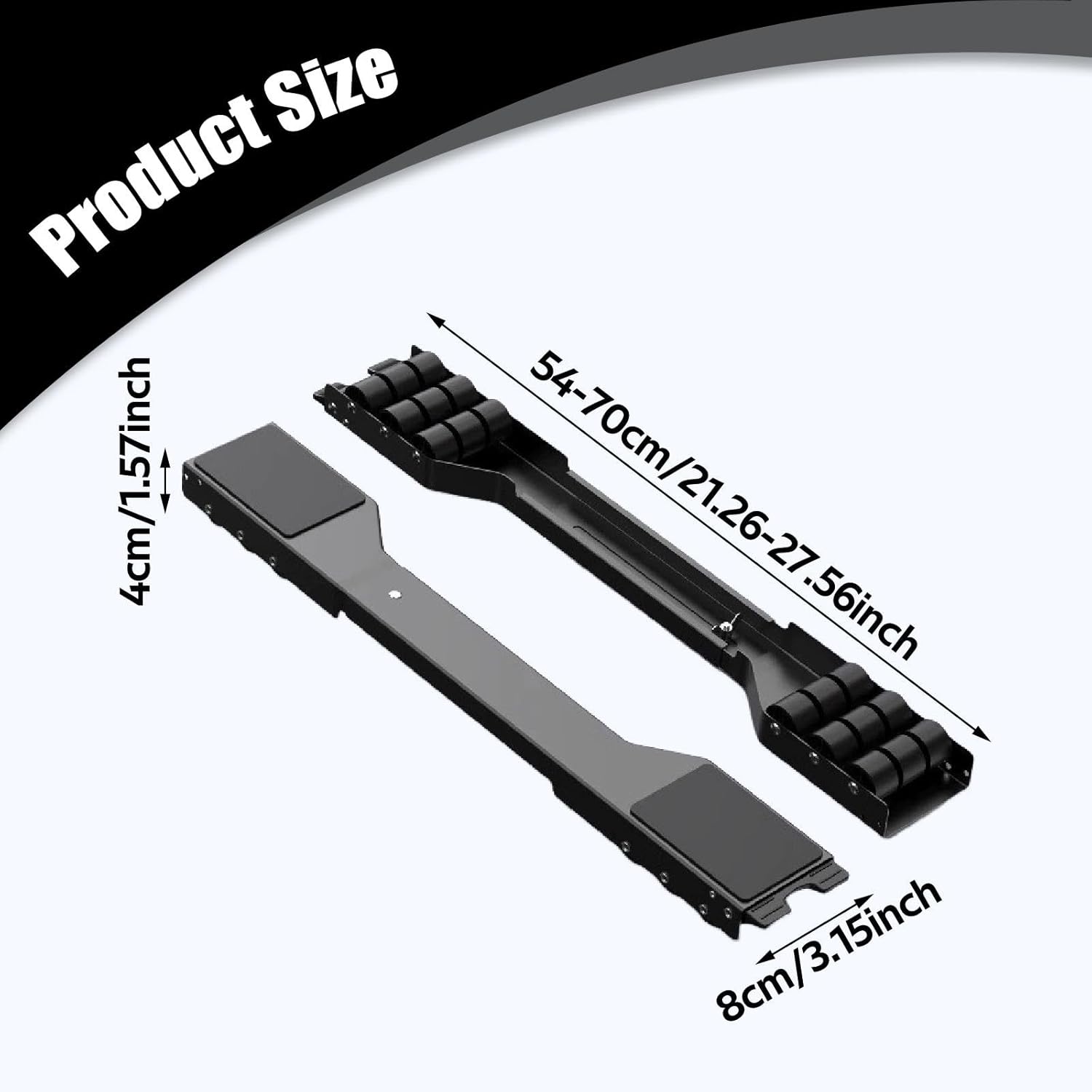 Washing Machine Movers Sliders Movable Stand Holder Appliance Mobile Base Adjustable for Laundry Room, Black