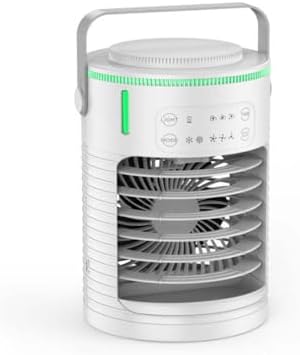 ele ELEOPTION Portable Air Conditioners with 3 Speeds Mini Ac Unit for Bedroom Air Cooler for Room Car Ac for Outdoor Camping Small Desktop Cooling Fan