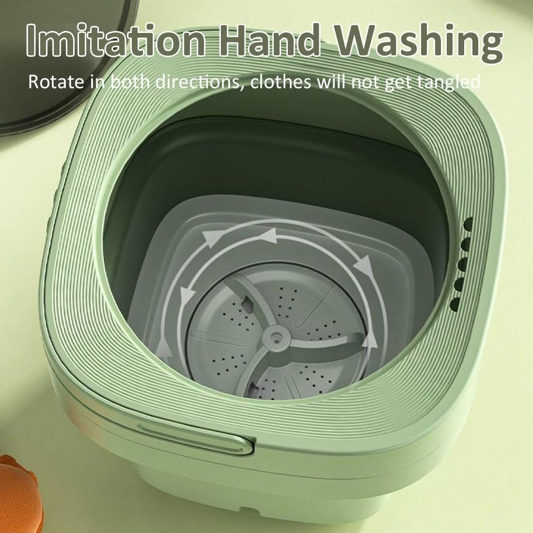 Portable Mini Washing Machine Travel Small Washer Capacity 15L/3.96GAL Wash and Drain Cycle Combo Foldable Clothes Washer(13L/3.43GAL)