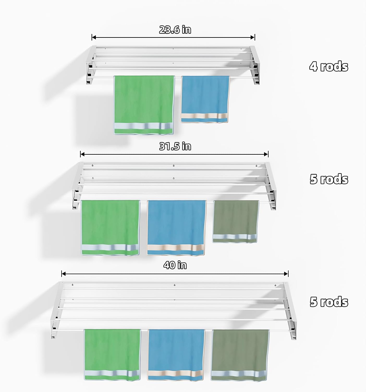 Laundry Drying Rack Collapsible, Wall Mounted, Clothes Drying Rack, 31.5