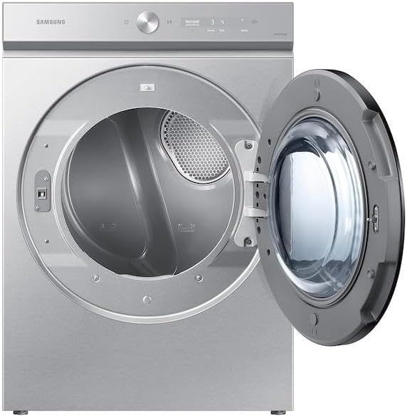 Samsung Bespoke 7.6 Cu. Ft. Silver Steel Ultra Capacity Gas Dryer With Super Speed Dry And AI Smart Dial