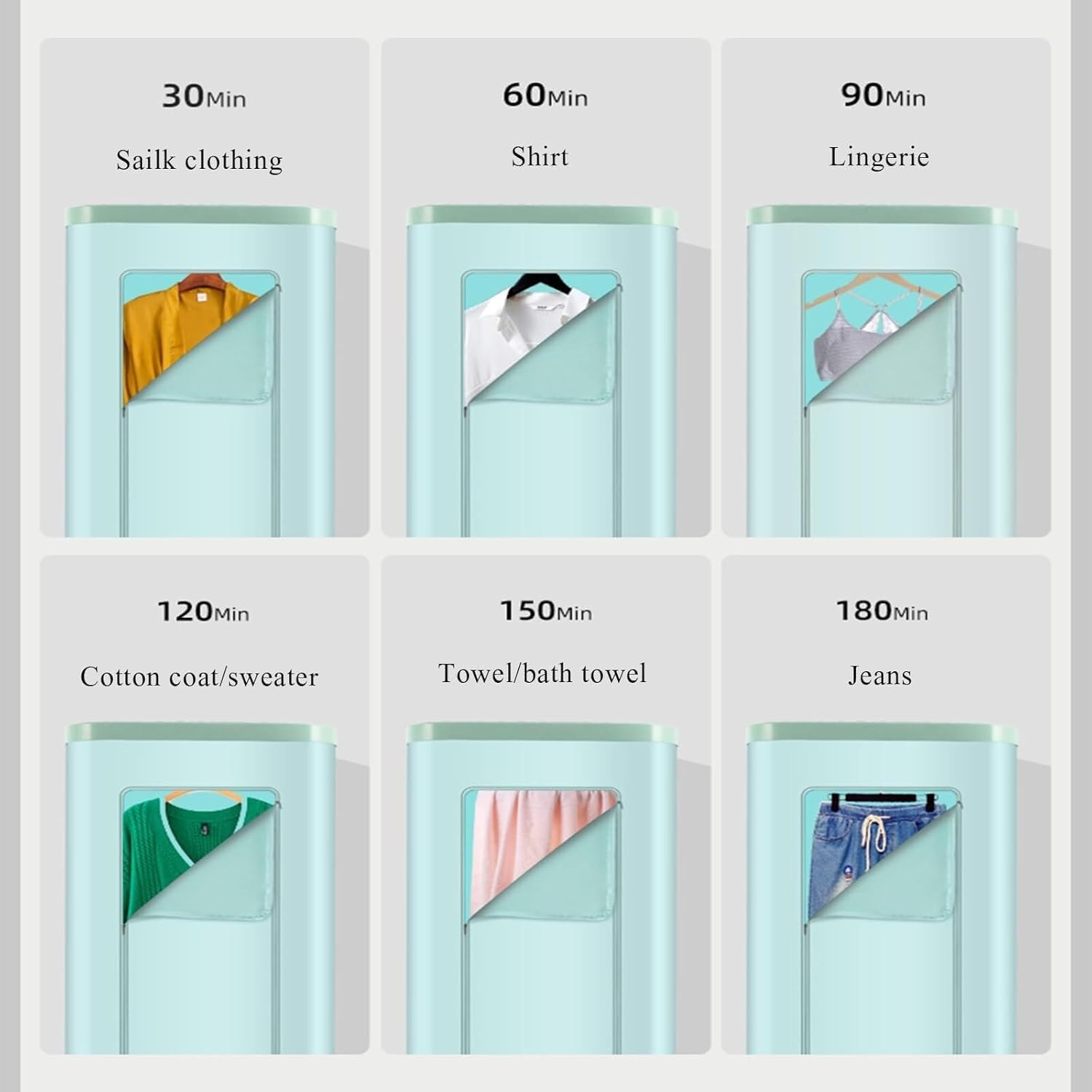 Small Wardrobe Dryer, Travel Suitcase Dryer, Folding Clothes Drying Household Quick-Drying Dryer(Green)