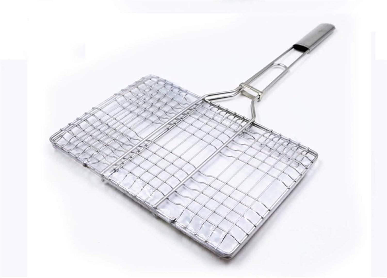 Grill Basket,BBQ Grill Rack, Barbecue mesh Clip,Outdoor Barbecue Tools Square Stainless Steel Grilled Fish Accessories Clip Multi-Use Burger Clip