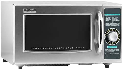 Sharp R-21LCFS Medium-Duty Commercial Microwave Oven with Dial Timer, Stainless Steel, 1000-Watts, 120-Volts