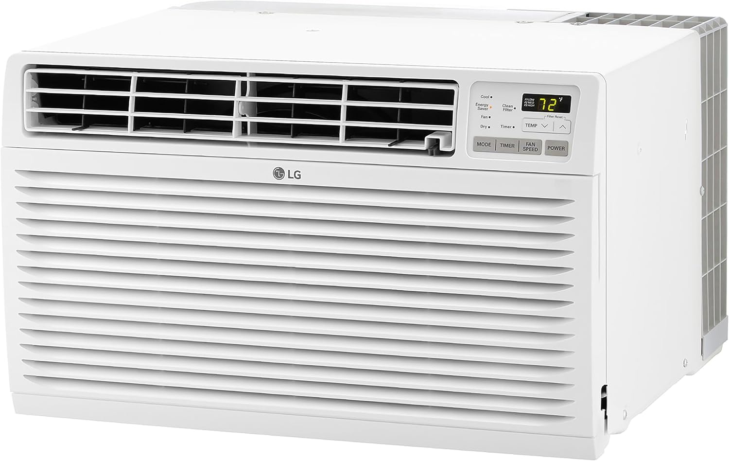 LG 9,800 BTU Through-the-Wall Air Conditioner, Cools 450 Sq.Ft. (18' x 25' Room Size), Electronic Control with Remote, 2 Cooling & Fan Speeds, 4-Way Air Deflection, Supplemental Heat, 230/208V