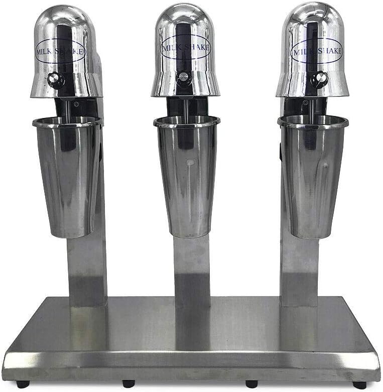 Commercial Electric Milk Shaking Machine Milkshaker Blender Stainless Steel Drink Mixer 1/2/3 Heads 110V (3 Heads)