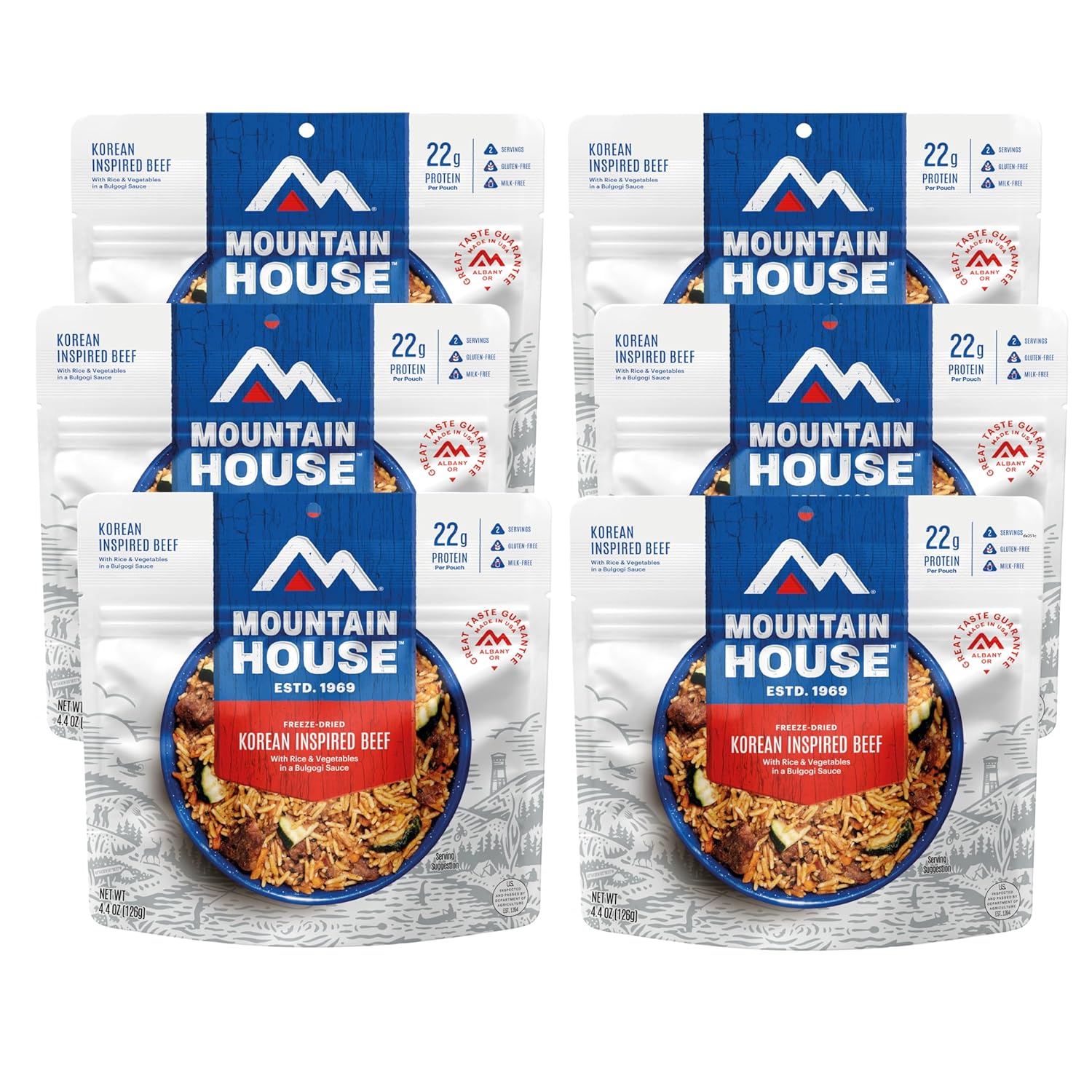 Mountain House GlutenFree Korean Inspired Beef FreezeDried Food for Camping, 12 Servings, 30Year ShelfLife