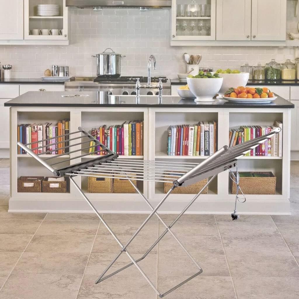 Clothes Dryer, 18 Bars Winged Electric Heated Clothes Dryer Folding,Energy Efficient Indoor Airer Wet Laundry Drying Horse Rack for Easy Storage Dry The New