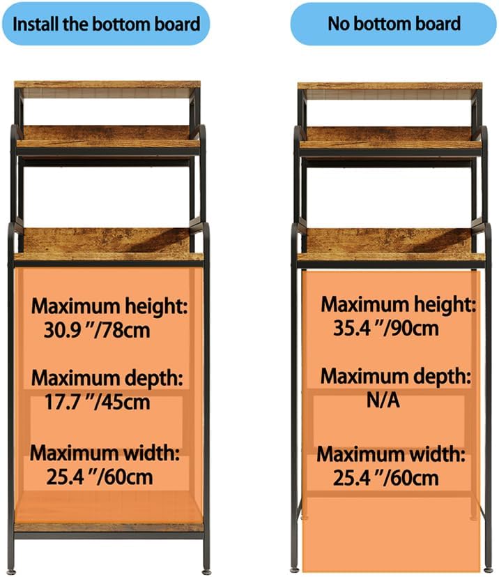 4-Tier Mini Fridge Stand with Storage,Mini Fridge Cabinet with Storage,Microwave Stand,Bakers Rack,Microwave Oven Stand with Storage,Mini Fridge Shelf for Home Office Dorm (Vintage Brown)