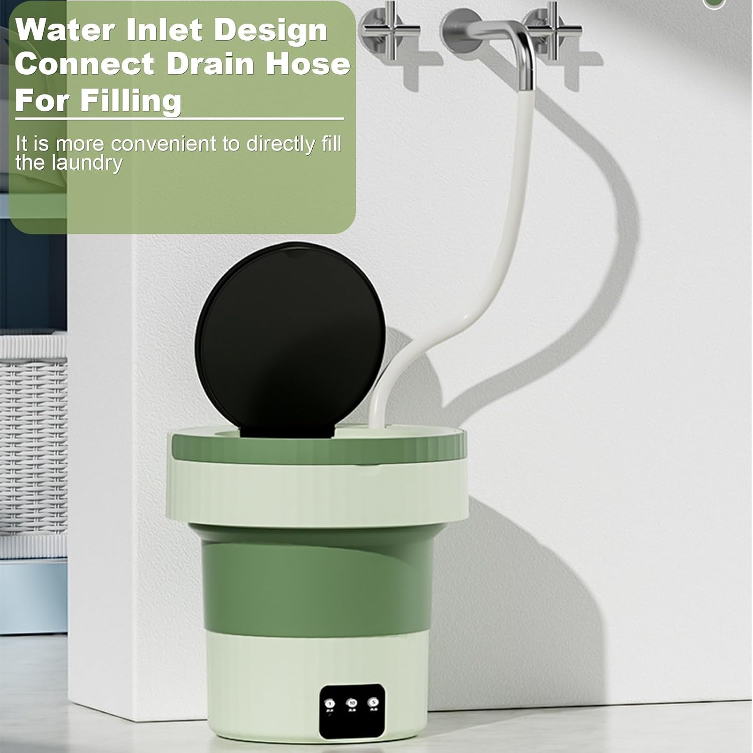 WHYATT Portable Mini Washing Machine Foldable,7L, for Washing Baby Clothes, Underwear Or Small Items,as a Gift for a Child