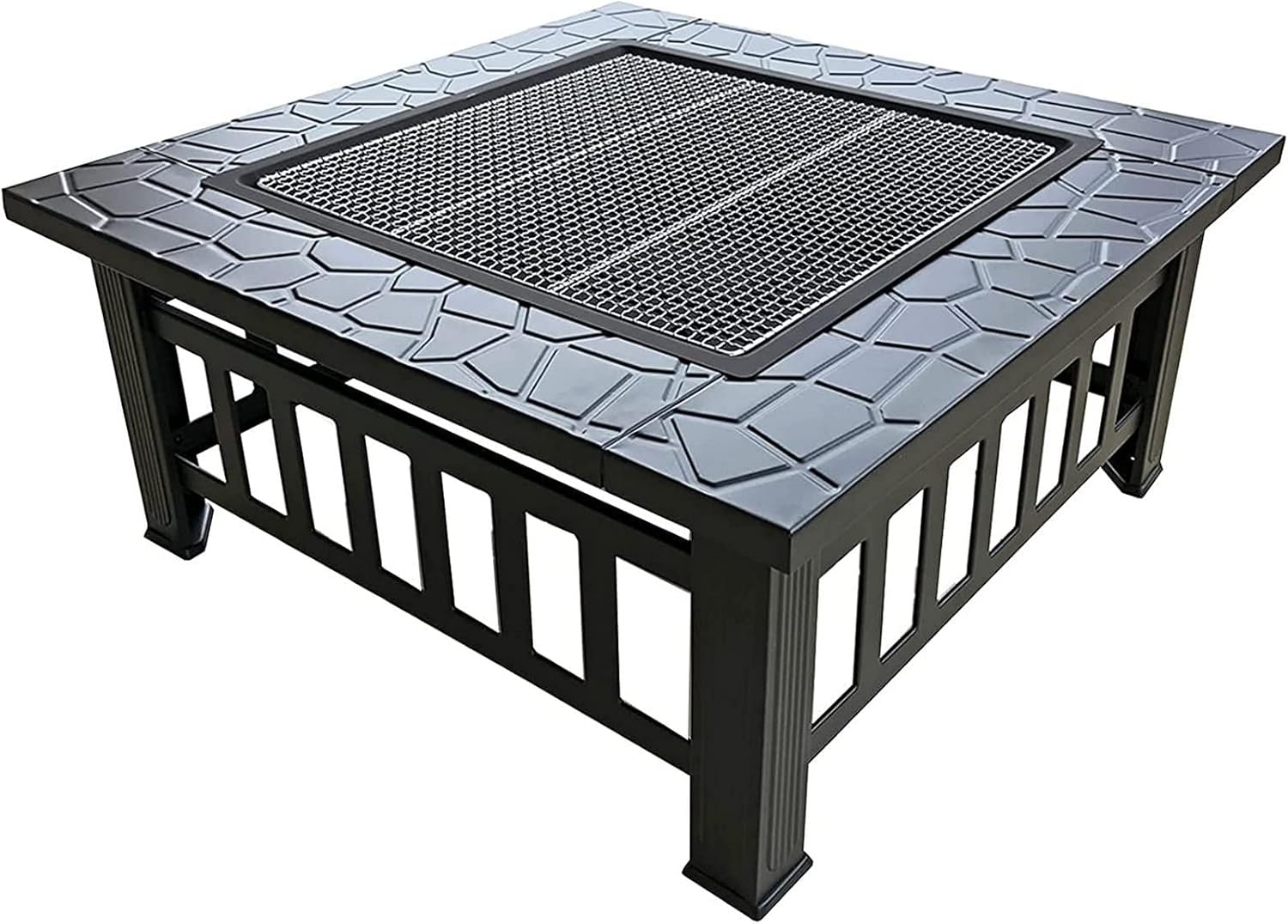 Garden Fire Pit Grill Bowl Grill Barbecue Rack Fire Pit Outdoor Garden fire Pit, Hotel Decoration fire Pit, Home Terrace Barbecue fire Pit Table, 31 inches