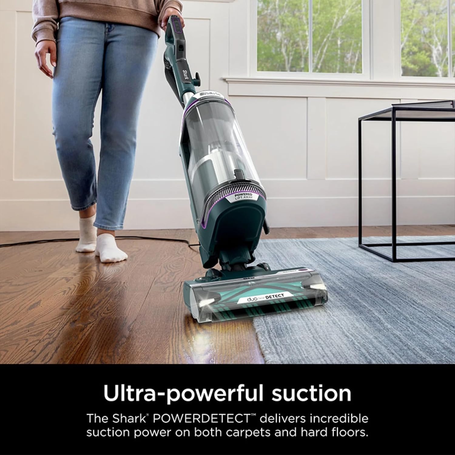 SHARK AZ4000 POWERDETECT Upright Vacuum Cleaner with DuoClean Technology, Odor Neutralizer Technology, Powered Lift-Away, Self Cleaning Brushroll, Anti-Allergen Complete Seal, XL Dustcup (Renewed)
