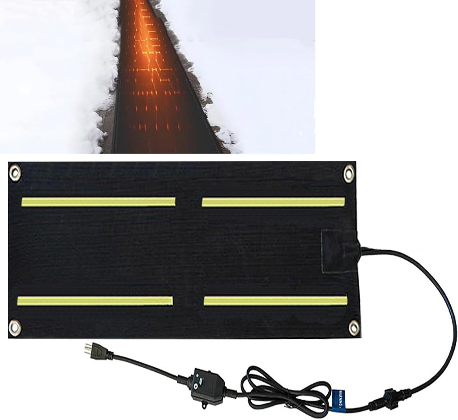 Snow Melting Mats for Entrances, Outdoor No-Slip Rubber Heated Walkway Mats, Large Size Snow and Ice Melting Pads, Winter Removal and Ice Melt Products,30x60inch/76.2x152.4cm