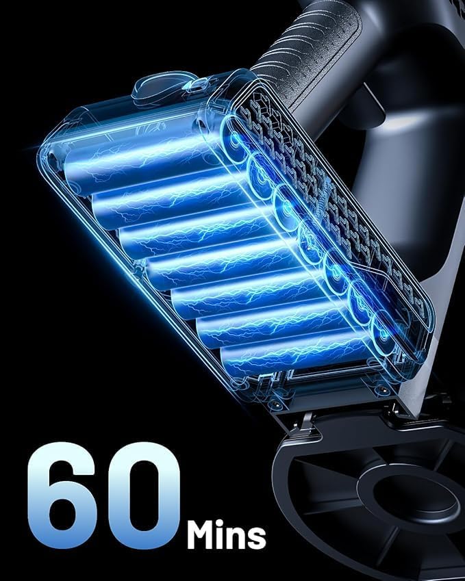 Cordless Vacuum Cleaner, 550W/45KPA 60Mins Runtime Vacuum Cleaners for Home with LED Display,Self-Standing Anti-Tangle Stick Vacuum Cleaner,1.5L Dust Cup Vacuum for Pet Hair, Carpet, Hard Floors