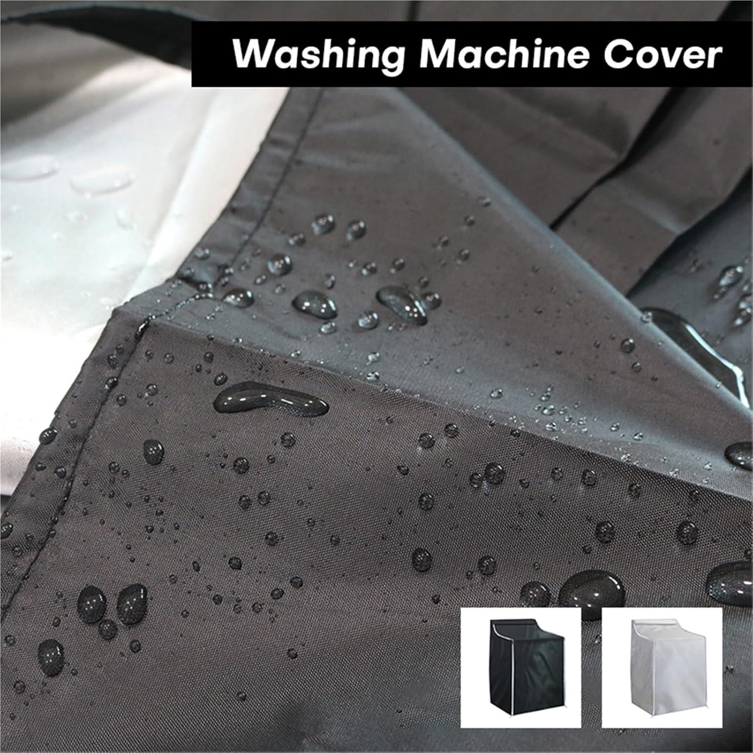 Washer Cover Dust with Zipper Most Washing Machine/Laundry Drying Dryer Waterproof Universal Protector Cover(Silver grey)