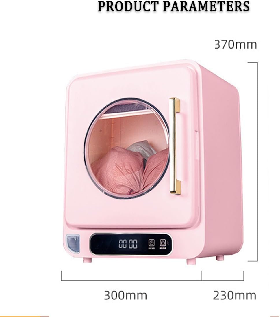 Compact Vented Tumble Dryer, 120W Clothes Dryer Machine with LCD Display, Independent Water Collection Box and Visual Cabin Window, Small Household Clothes Warmer (B)