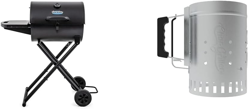 Char-Griller E1816 King-Griller 320 Sq. In. Portable Charcoal Grill Bundle with 12-Inch Char-Griller Chimney Starter