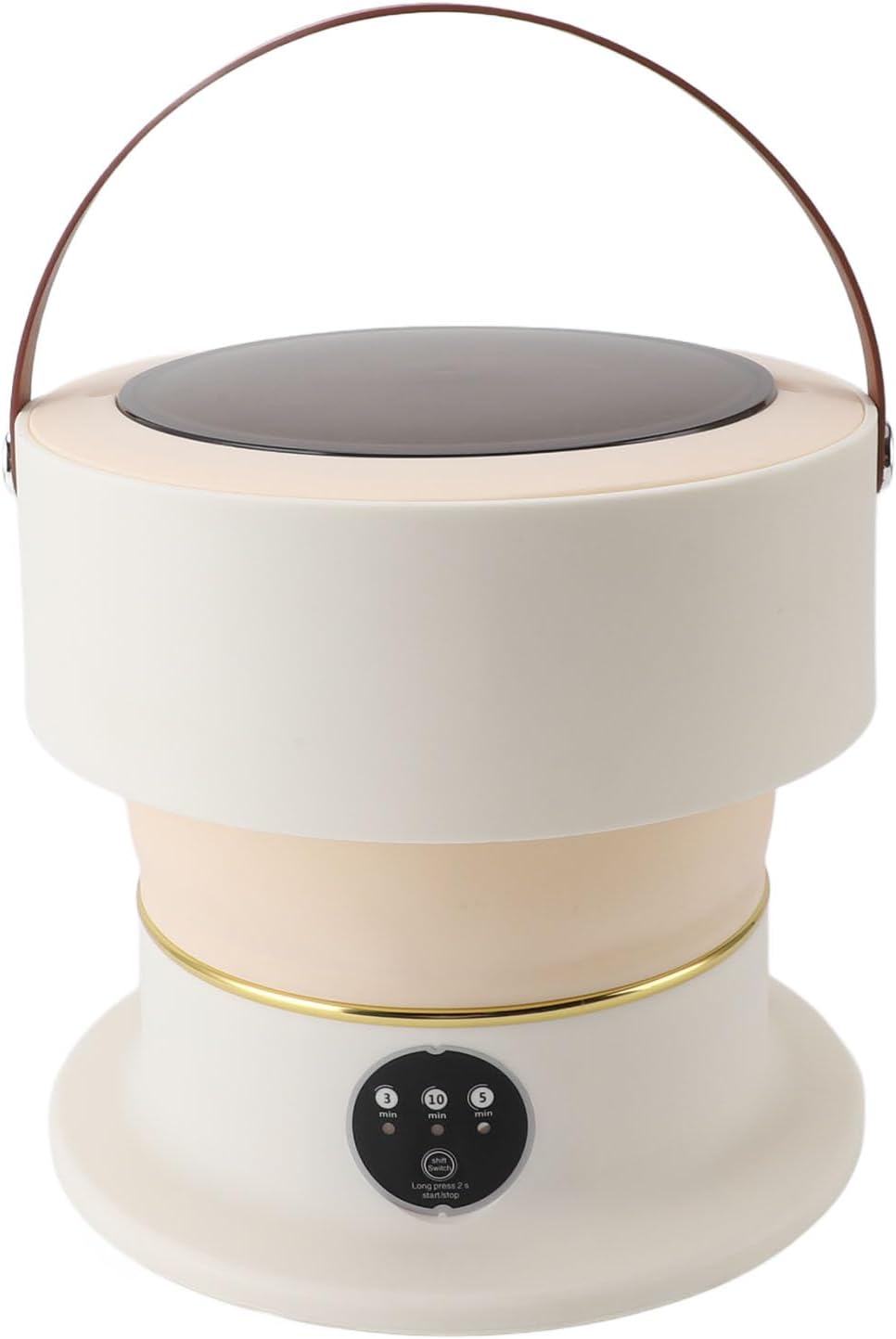 Foldable Washing Machine, 8L Mini Washer Machine Portable Washing Machine with Rotating Dryer for Camping Travel Apartment Dormitory, Laundry Washer for Underwear Baby Clothes(Beige Brown)