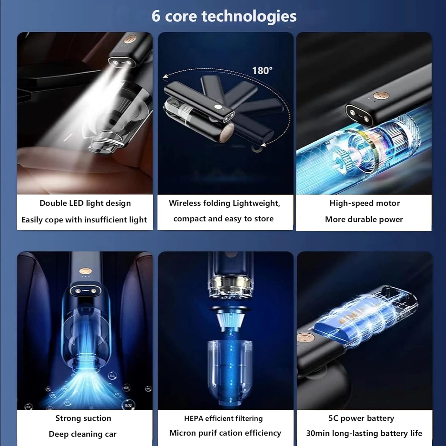 10000Pa Keyboard Vacuum Portable Handheld Vacuum Cleaner Cordless Rechargeable Car Vacuum Mini Keyboard Cleaner Kit,White