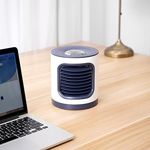 Mini Air Conditioner, 3 Speeds Portable Evaporative Air Conditioner, 4 in 1 Portable Air Conditioners/Humidifier/LED Light for Room Bedroom Office Home Car Tent
