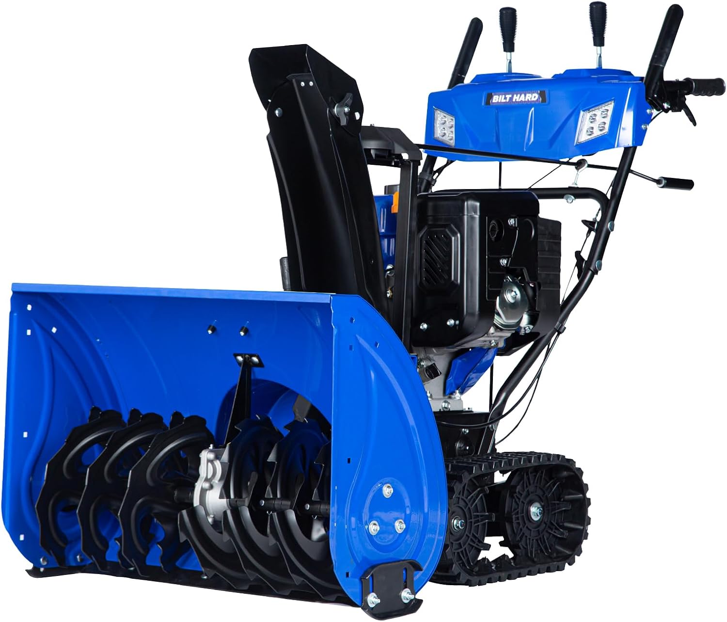 BILT HARD 30 Inch Gas Powered Snow Blower with Corded Electric Start, Track Drive System, 2-Stage Self-Propelled Snow Blower with 302cc Engine, Steering Control and LED Light