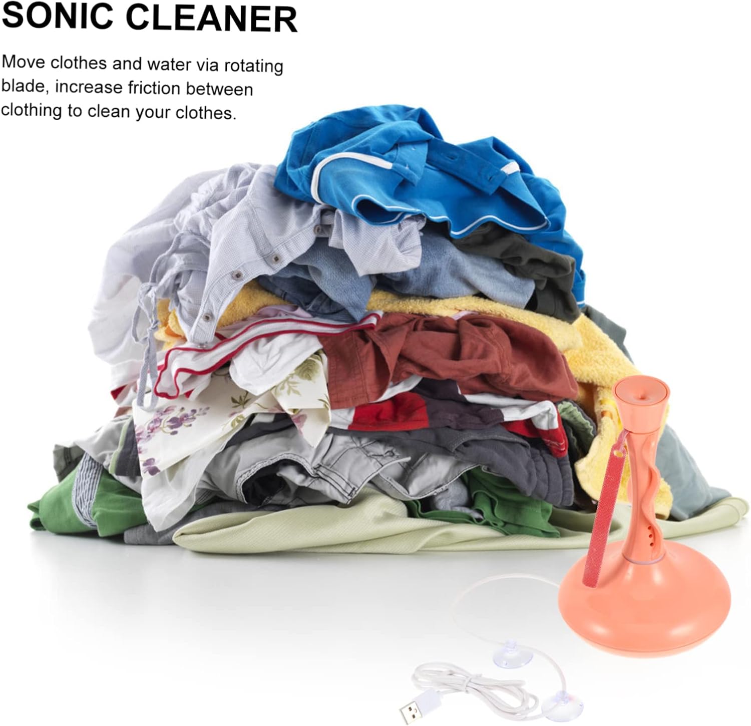 Veemoon 360degree Portable High-efficiency Laundry Cleaner Tool Washing Machine for Travel with Spin Function Compact Design for Clothes Socks and Towels Red Color