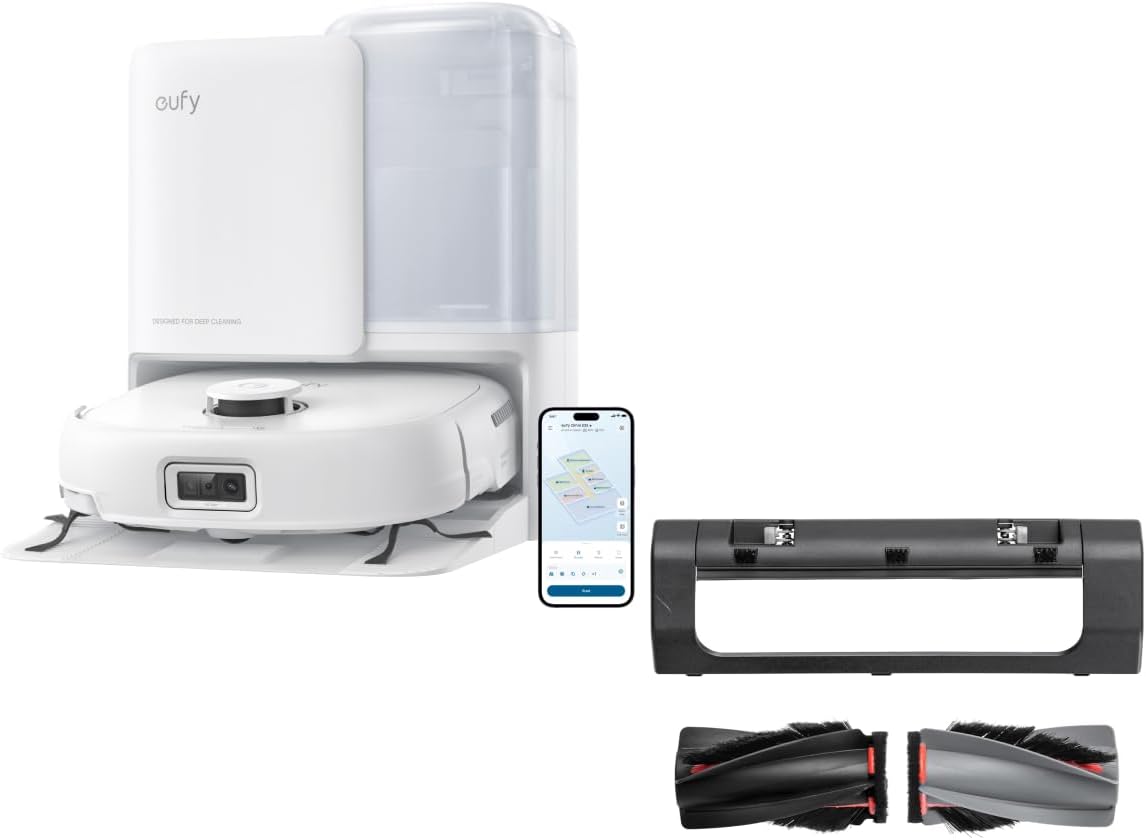 eufy Robot Vacuum E25white & Rolling Brush and Brush Guard (Bundle)