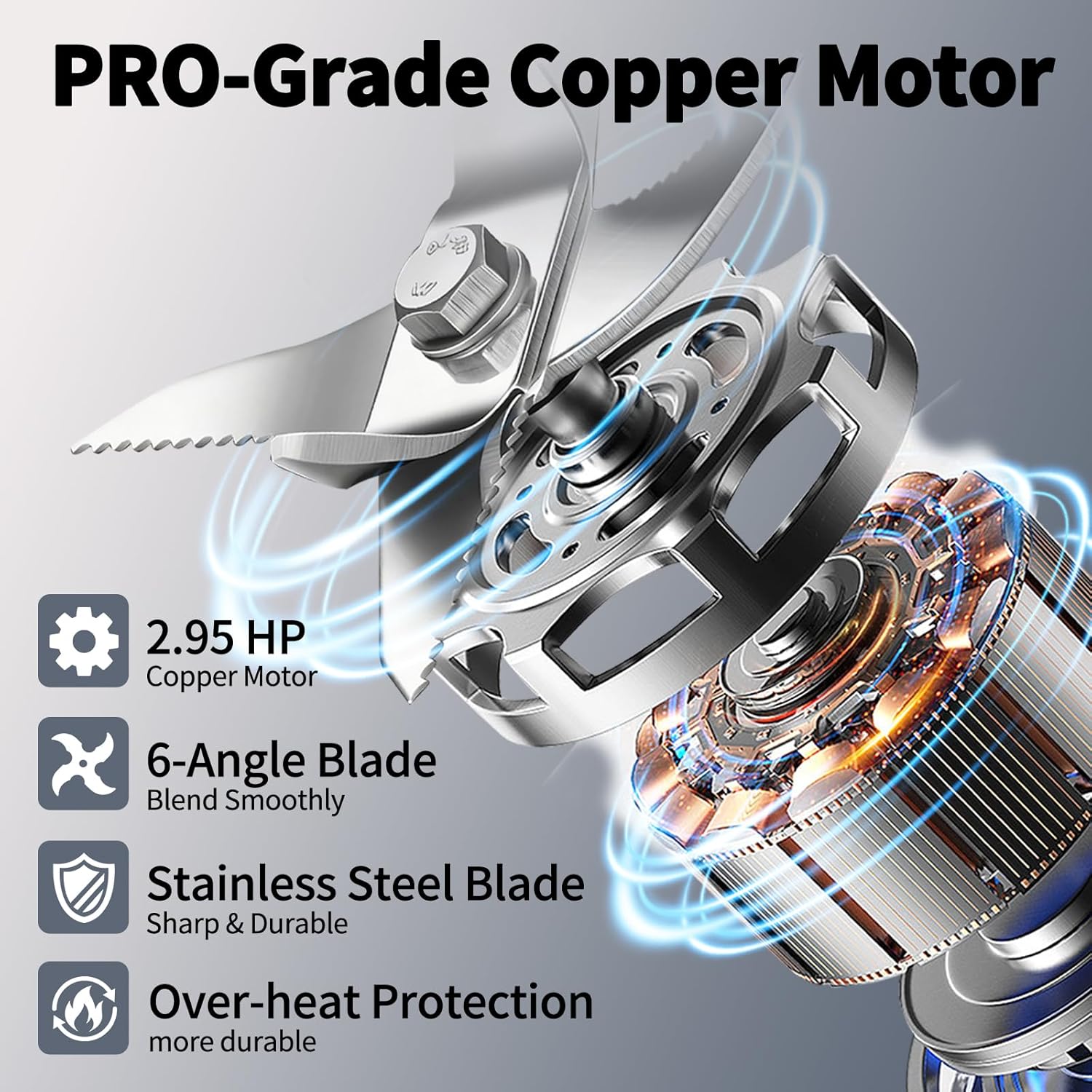 Commercial Blender 2200W Heavy Duty Countertop Blender, Quiet Shield Sound Enclosure, 6-Blade System, DIY Timer & 9-Speed, 5 Preset Programs,Smoothies, Juices, Shakes & Frozen Drinks, 60oz Pitcher