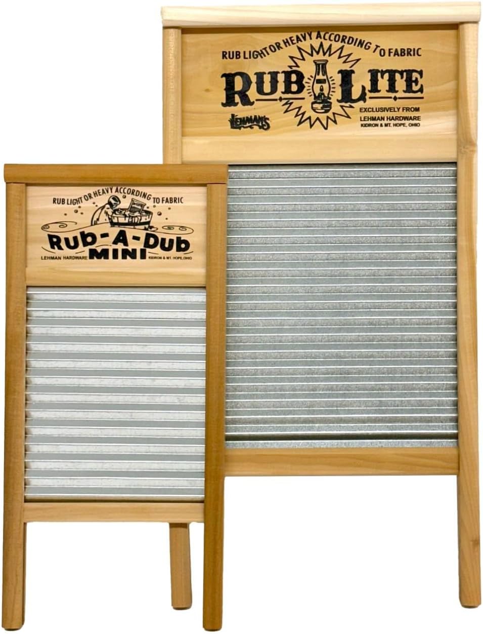 Lehman's Galvanized Steel Manual Washboard, Rub-A-Dub, Wavy, V Crimp, for Function, Decor, or Music, Small 18 in x 8.5 inches