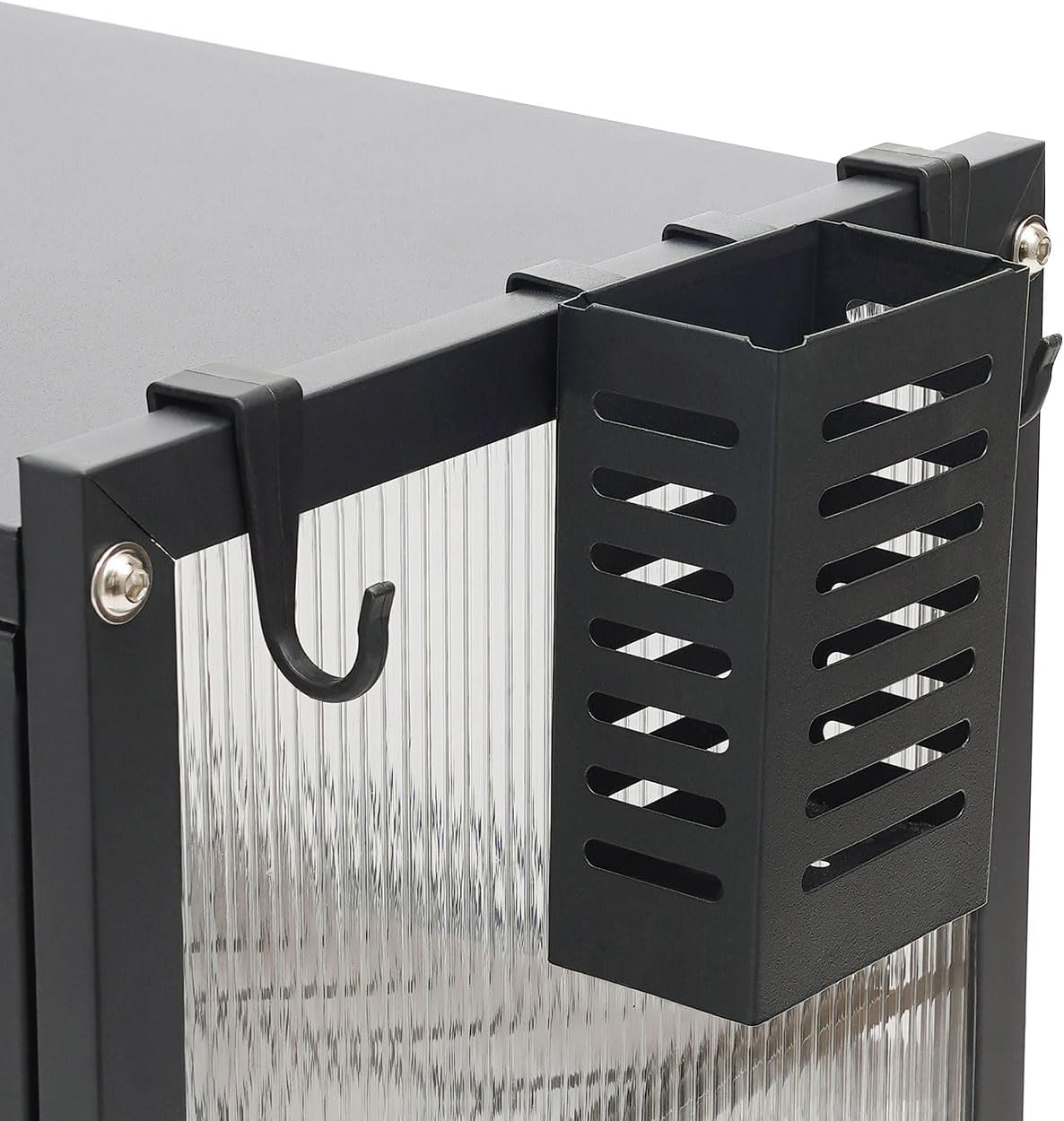 Countertop Microwave Oven Rack, Kitchen Dying Rack with Storage Cabinet Tableware Organizer Shelf with Draining Trays Knife/Chopping Board Holder