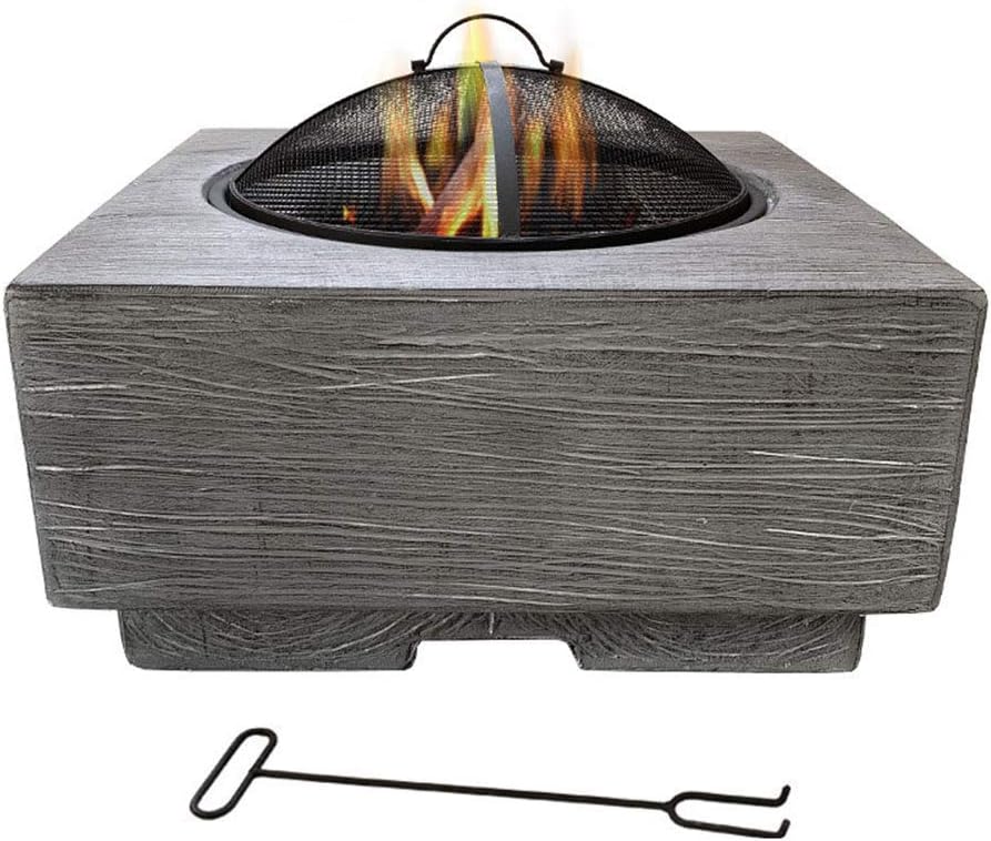 Small Firepit, Fire Pit Garden, Fire Pit BBQ Grill Fire Bowl for Garden and Patio Fashionable and Artistic Magnesium Oxide Base