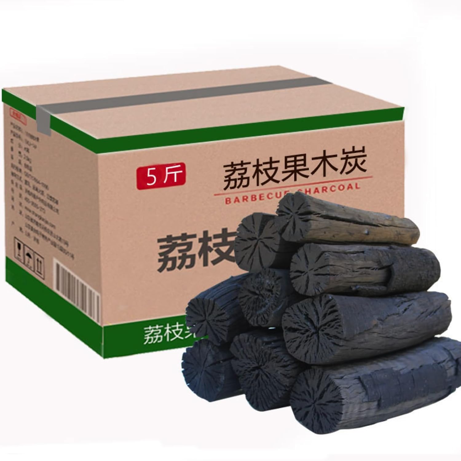 Wood Charcoal – Natural Hardwood Lump Charcoal for BBQ, Grilling & Smoking | 11lb / 5.5lb Bag with Free Tinder Blocks (Medium, Pound, 11.0)