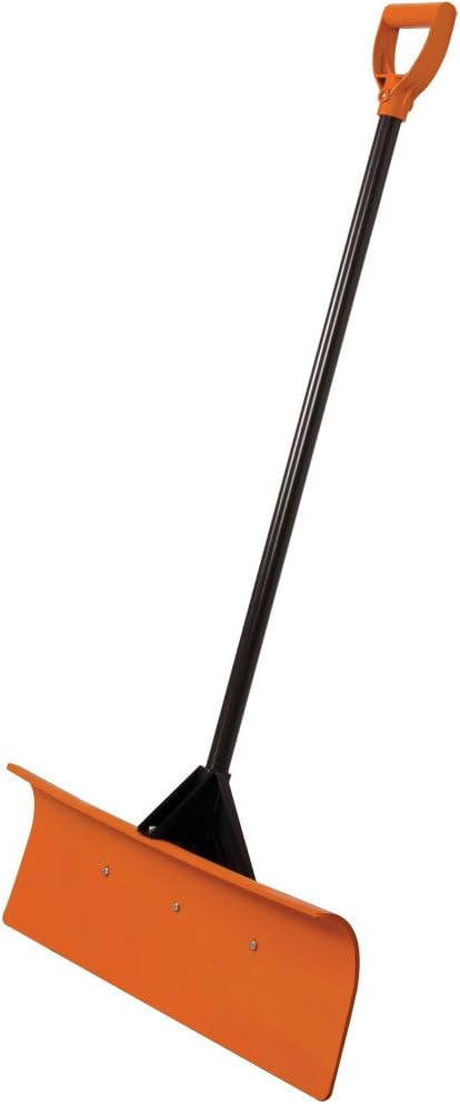 A.M. Leonard Poly Snow Pusher/Shovel with D-Grip Fiberglass Handle - 30 Inches, Orange