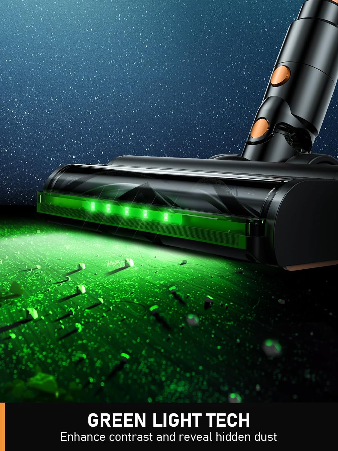 Cordless Vacuum Cleaner, 30Kpa 8 in 1 Lightweight Stick Vacuum with Sofa Brush, 350W Motor, Anti-Tangle Brush with Green Light, 40mins Runtime Rechargeable Vacuums for Hardwood Floor, Carpet, Pet Hair