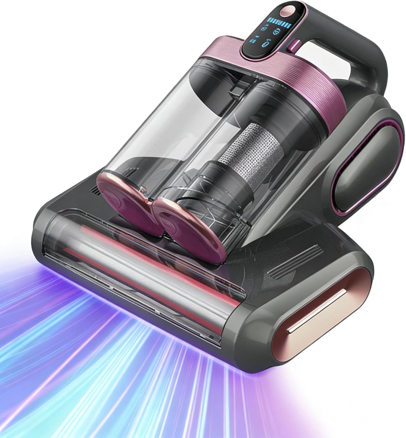 Powerful UV Bed Vacuum Cleaner, Bedroom Guard - Multifunctional Wireless Handheld Mattress Vacuums Cleaners, 13Kpa Heating Cordless Vacuum Cleaner Handheld for Bed, Sofa & Carpet (Purple)