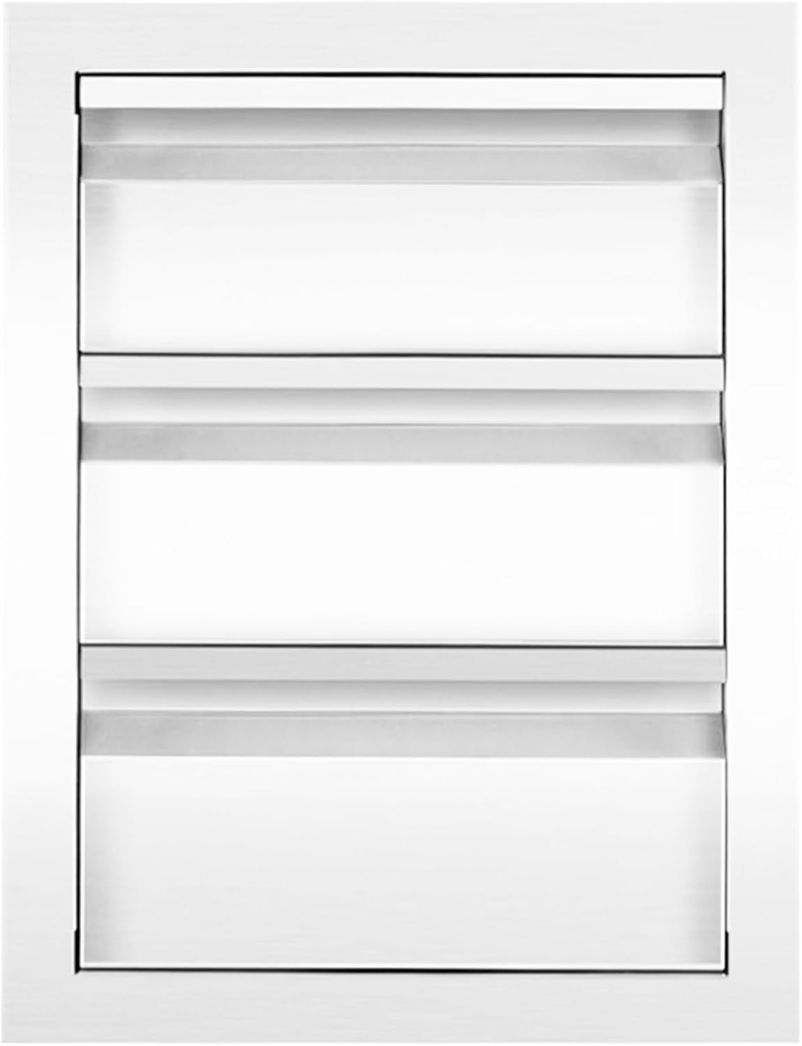 Outdoor Kitchen Drawers Cabinet, Stainless Steel Flush Mount Triple Drawers for Outdoor Kitchens & BBQ Islands, Built-in Outdoor Kitchen Storage, 18