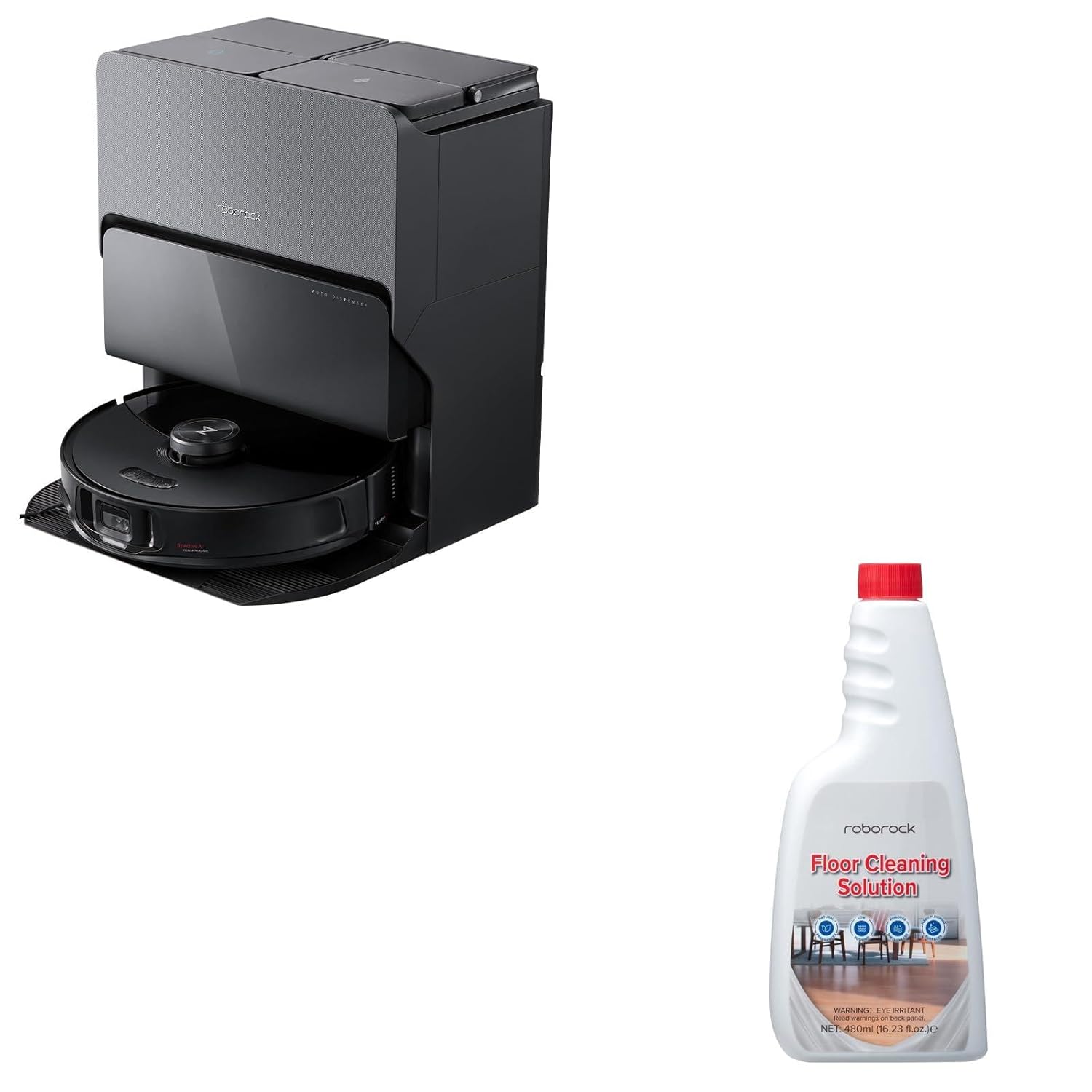 roborock S8 MaxV Ultra Robot Vacuum & Sonic Mop with Official Floor Cleaning Solution Bundle