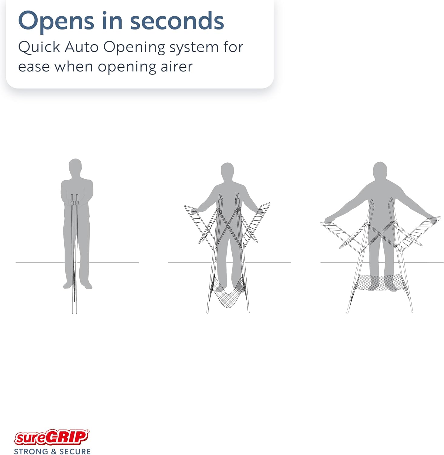 Minky Homecare Premium SureGrip Multidryer Indoor and Outdoor Clothes Drying Rack, Lightly Textured Non Slip Rungs, 82 Ft. of Drying Space, Gunmetal Gray