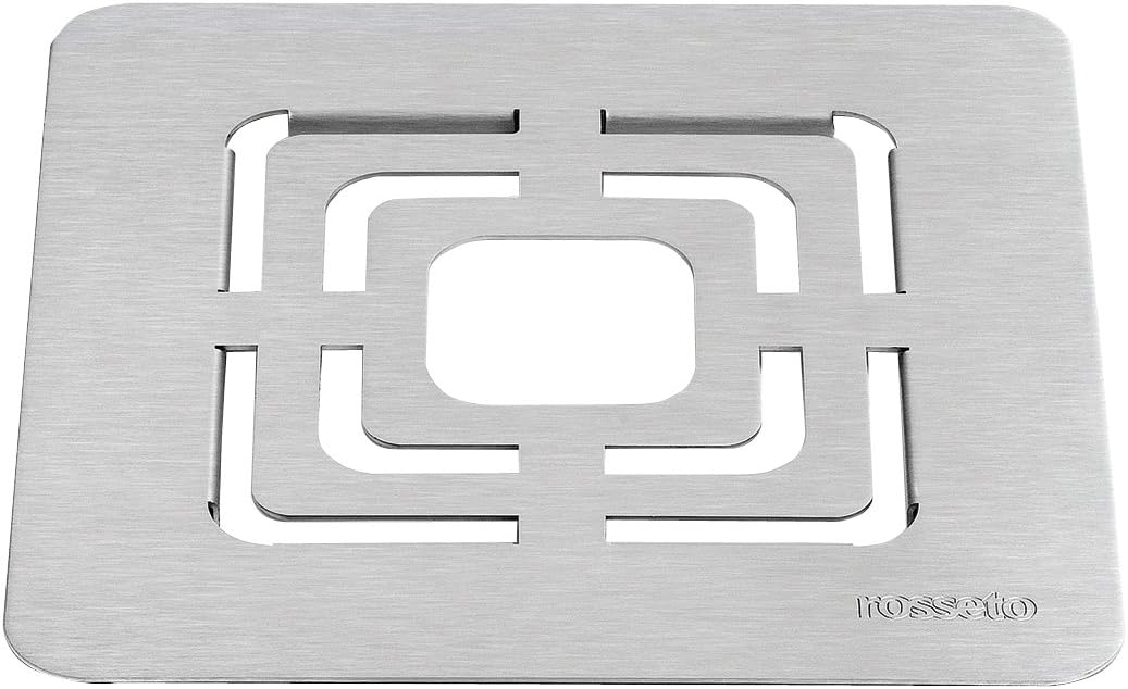 Rosseto SM139 Square Stainless Steel Brushed Grill Top, 10-Inch