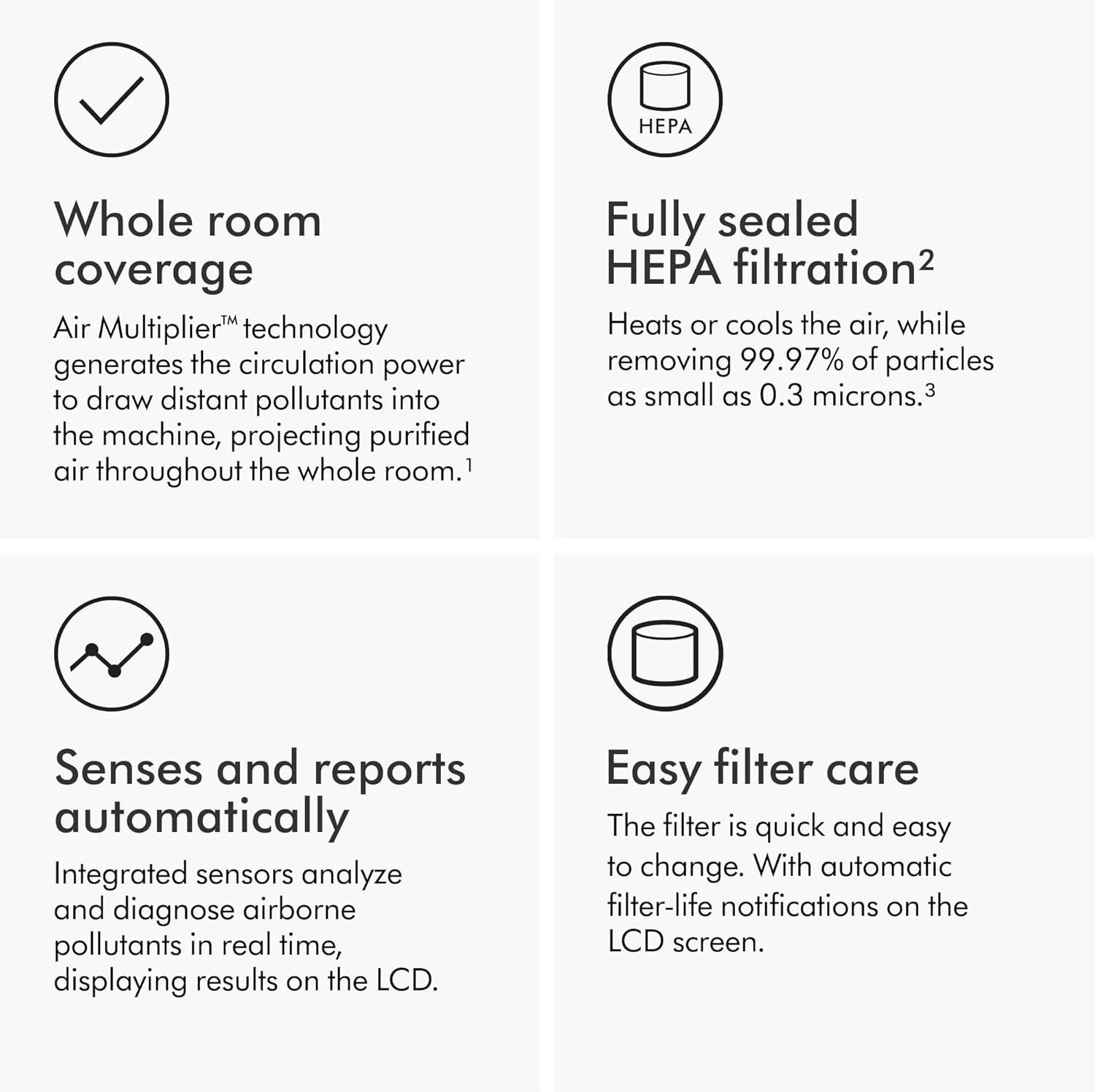 Dyson Purifier Hot+Cool HP07 Air Purifier, Heater, and Fan - White/Silver, Large