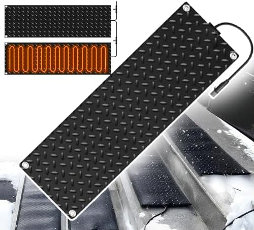 Heated Snow Melting Mats with Graphene Technology | Fast Melting at 50°C | Suitable for Stairs, Decks & Garages, 1pcs-25.4 * 121.9cm