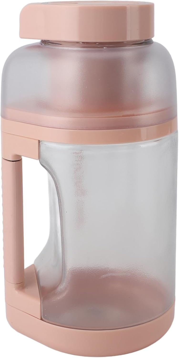 Portable Blender Cup 1500ml Large Capacity USB Rechargeable Multifunctional Cordless Juicer Cup for Fruits Vegetables with ABS Material (Rose)