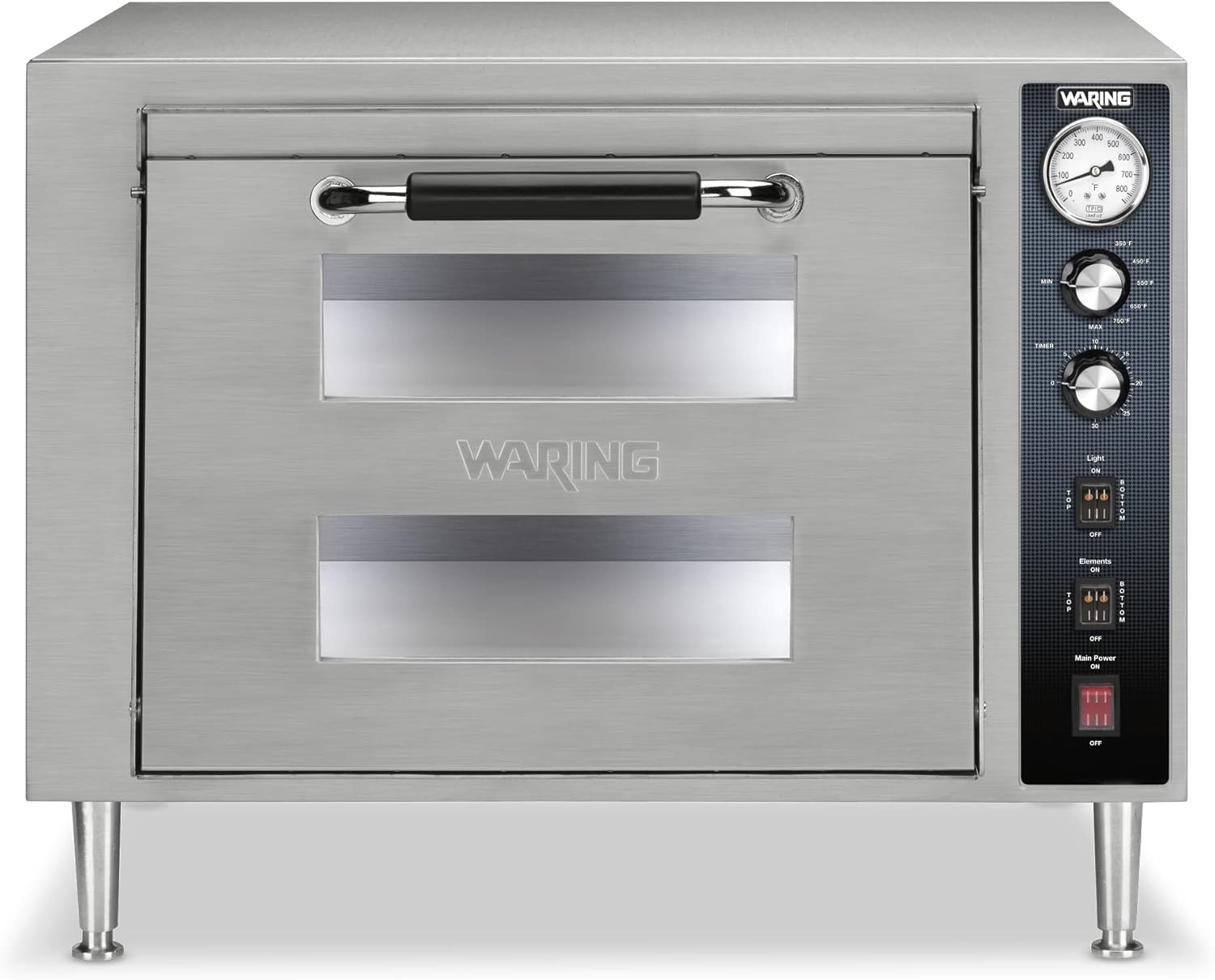 Waring Commercial Commercial Single Compartment/Double-Deck Pizza Oven, 240V-3200W