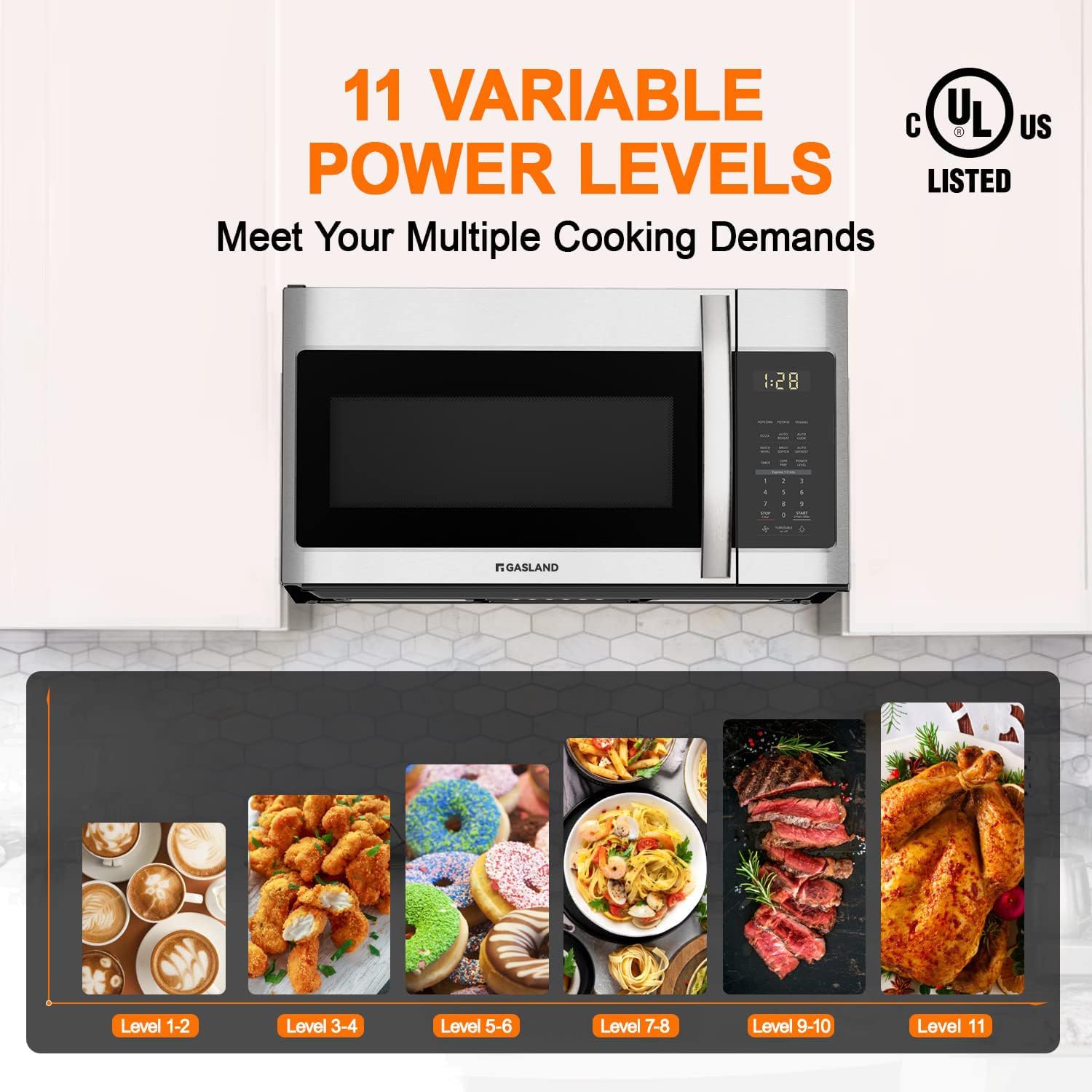 GASLAND 30 Inch Over the Range Microwave Oven+30 Inch Gas Cooktop, PRO GH3305SF 5 Burner Gas Stovetop