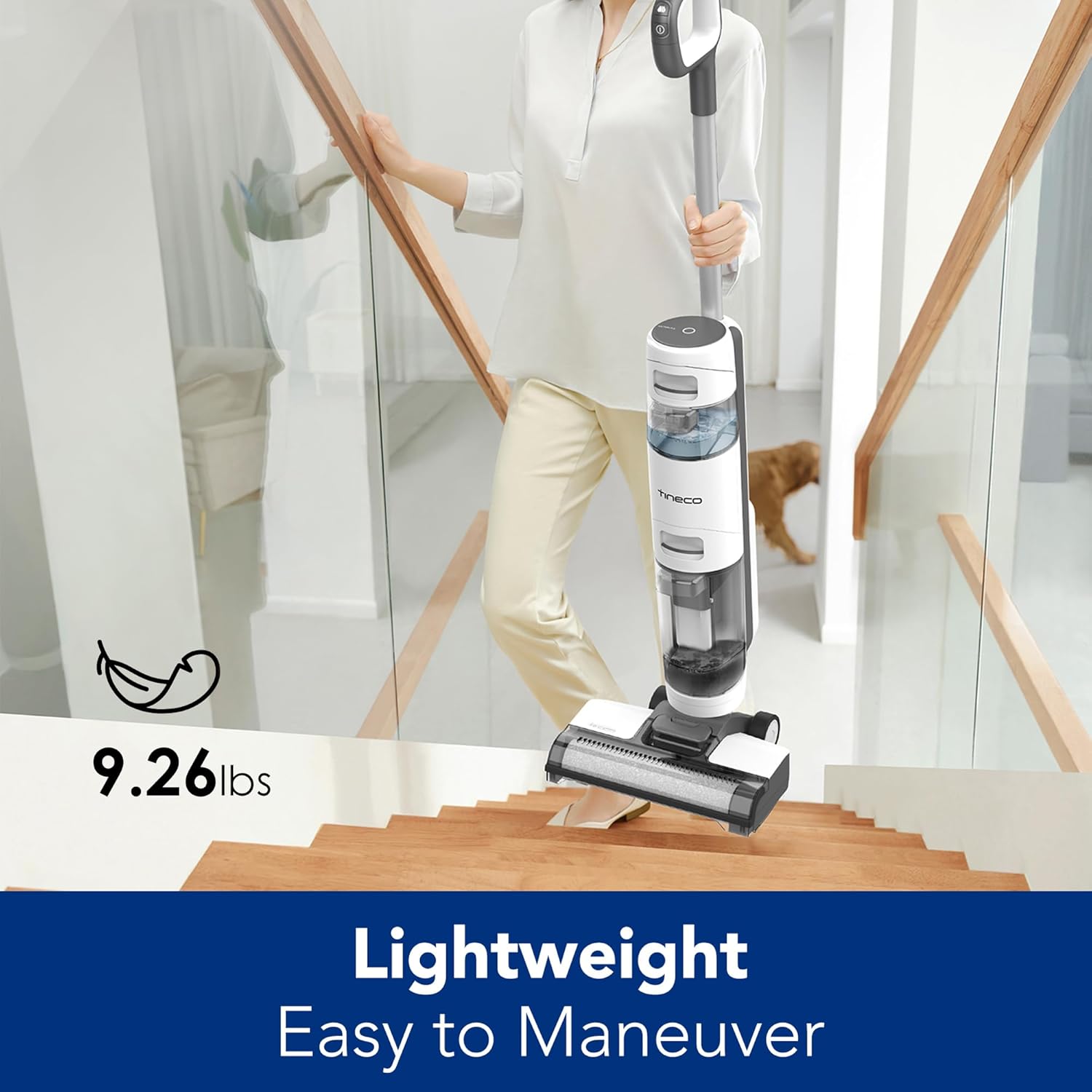 Tineco iFLOOR 3 Breeze Complete Wet Dry Vacuum Cordless Floor Cleaner and Mop One-Step Cleaning for Hard Floors