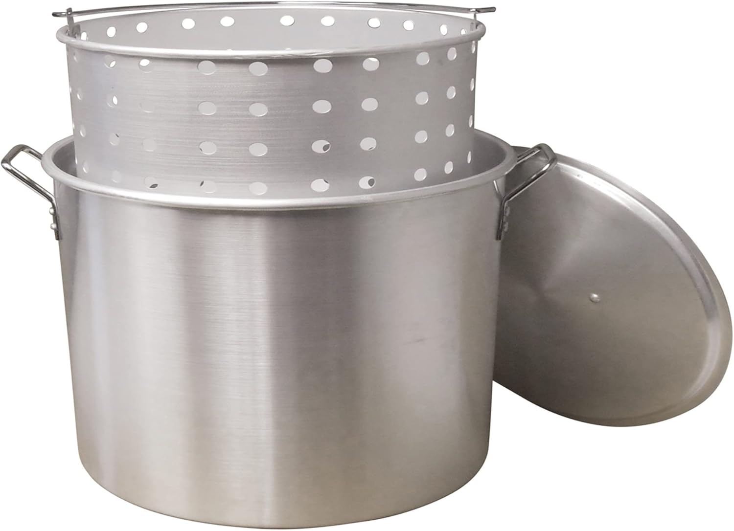 King Kooker KK32 32-Quart Aluminum Boiling Pot with Punched Basket